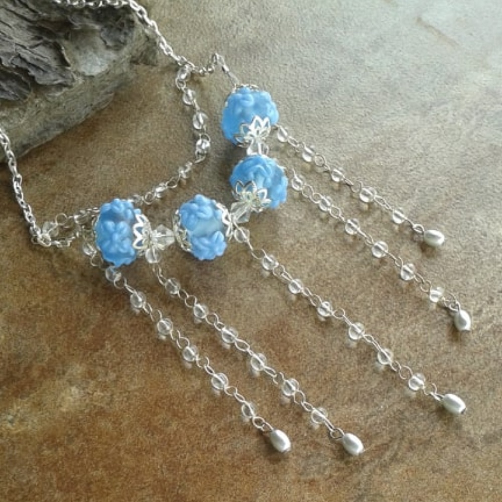 Blue Flower Necklace